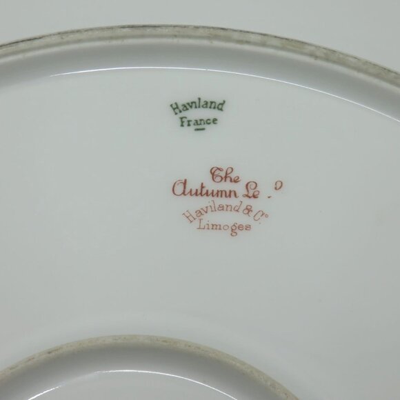 HAVILAND Limoges France AUTUMN Leaf 12.5" Round Porcelain Plate France Vintage - Picture 9 of 10